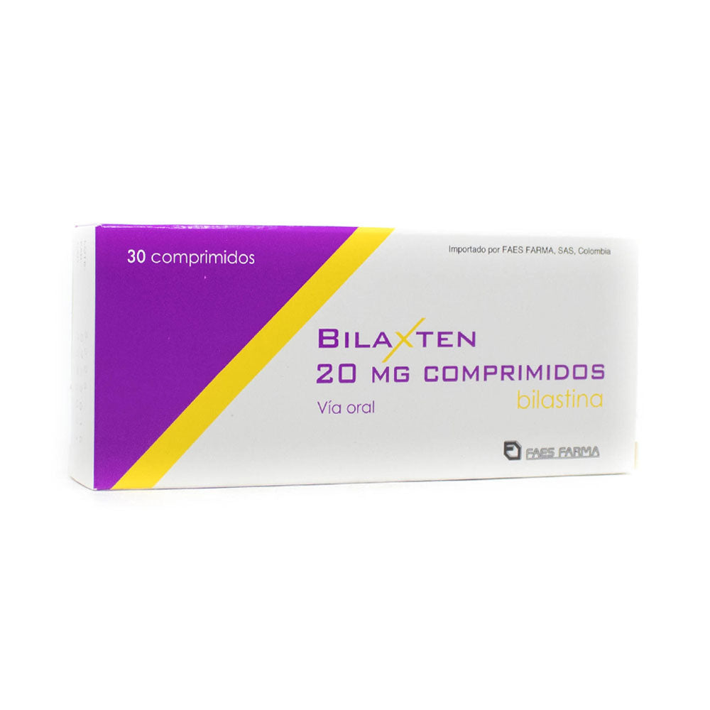 BILAXTEN (RG) COMPRIMIDOS 20 MG CAJA X 30 UNDS