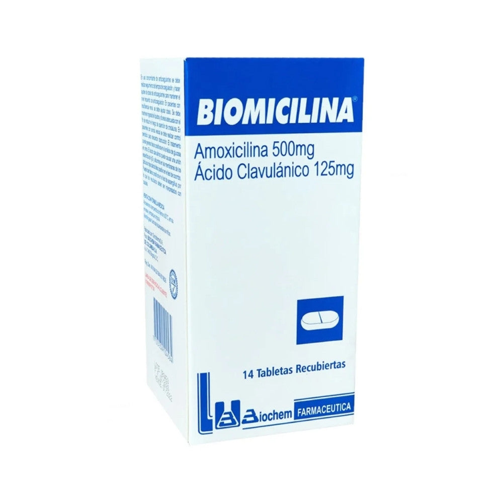BIOMICILINA TABLETAS 500MG/125MG CAJA X 14 UNDS