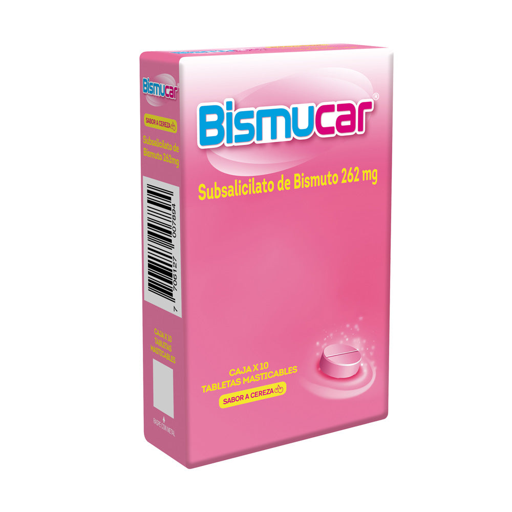 BISMUCAR T. MASTICABLES 262MG CEREZA CAJA X 10 UNDS