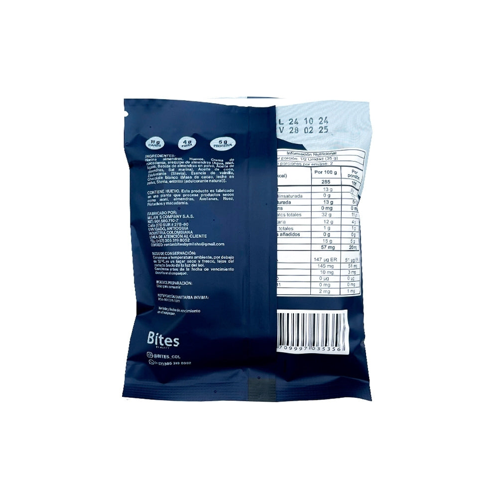BITES BLONDIE GALLETA CHOCOLATE Y LECHE BOLSA 70 G