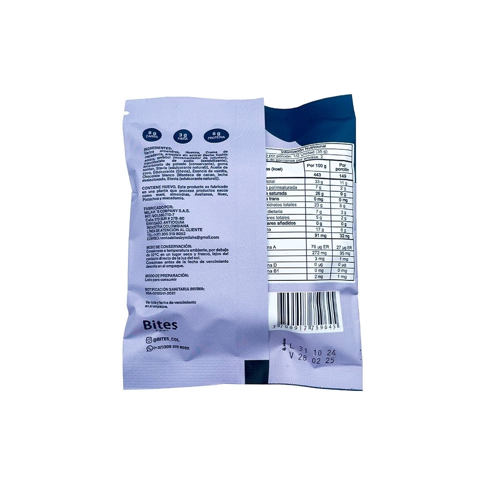 BITES BLONDIE MACADAMIA BLANCO BOLSA 50 G