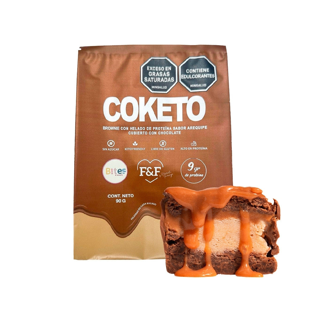 BITES BROWNIE COKETO AREQUIPE BOLSA 80 G