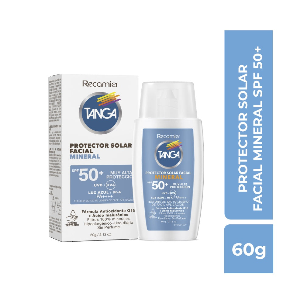 BLOQUEADOR TANGA FACIAL MINERAL SPF 50+ FRASCO 60 G