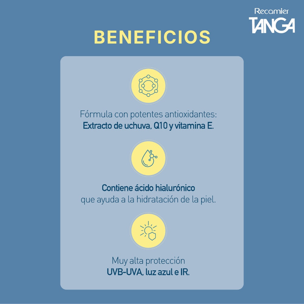 BLOQUEADOR TANGA FACIAL SPF 50+ FLUIDO ULTRA LIGERO FRASCO 50 ML