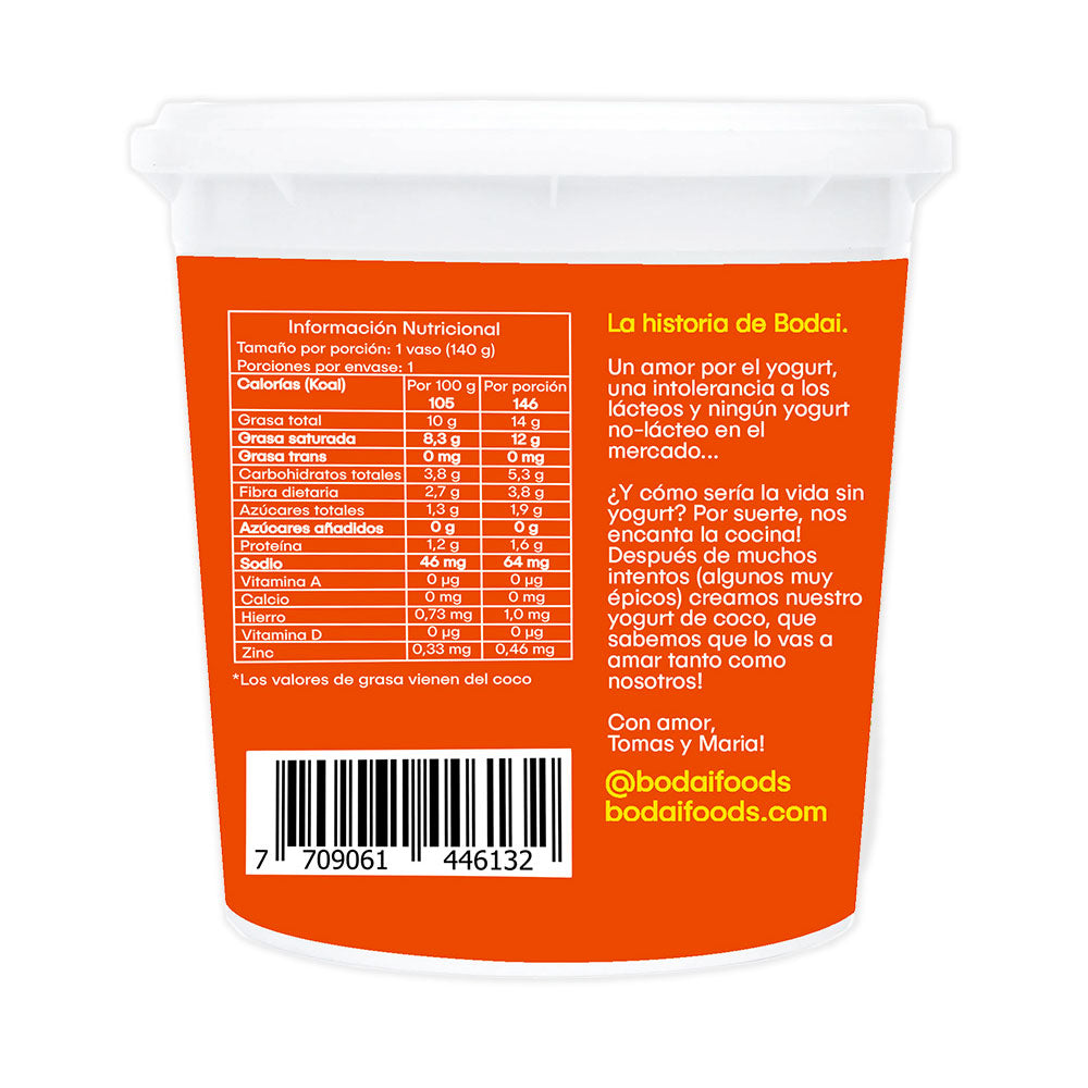 BODAI YOCOCO YOGURT NATURAL FRASCO 140 G