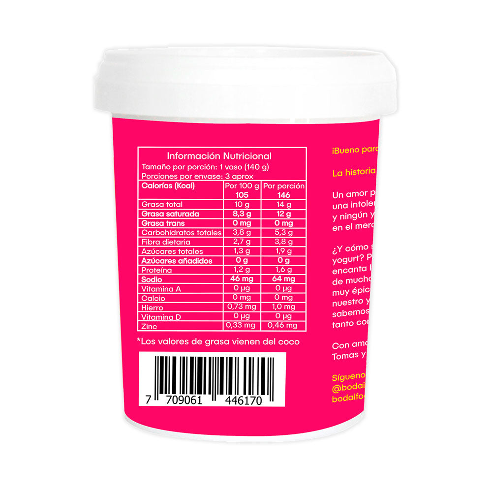 BODAI YOCOCO YOGURT VAINILLA FRASCO 500 G