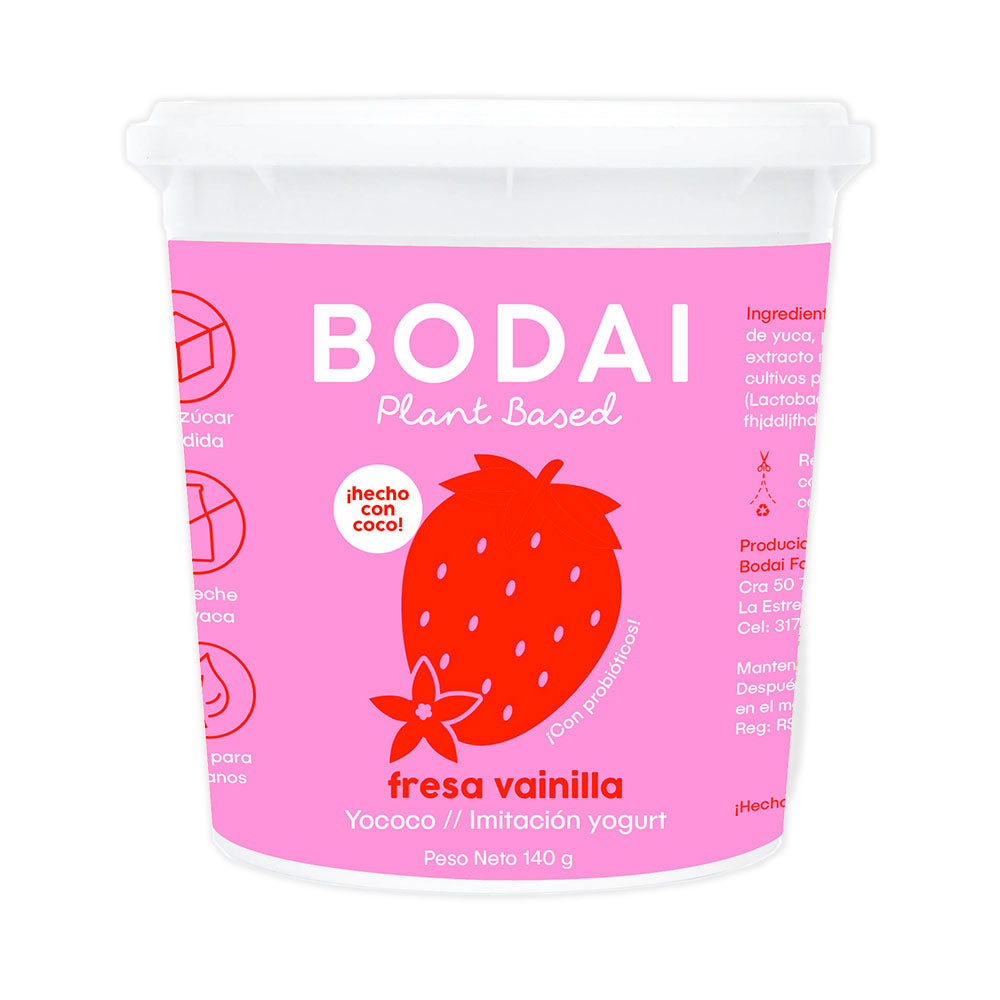 BODAI YOCOCO YOGURT VAINILLA - FRESA FRASCO 140 G