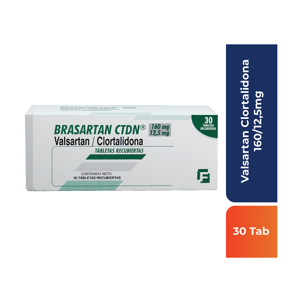 BRASARTAN CTDN TABLETAS 160 MG/12.5 MG CAJA X 30 UNDS