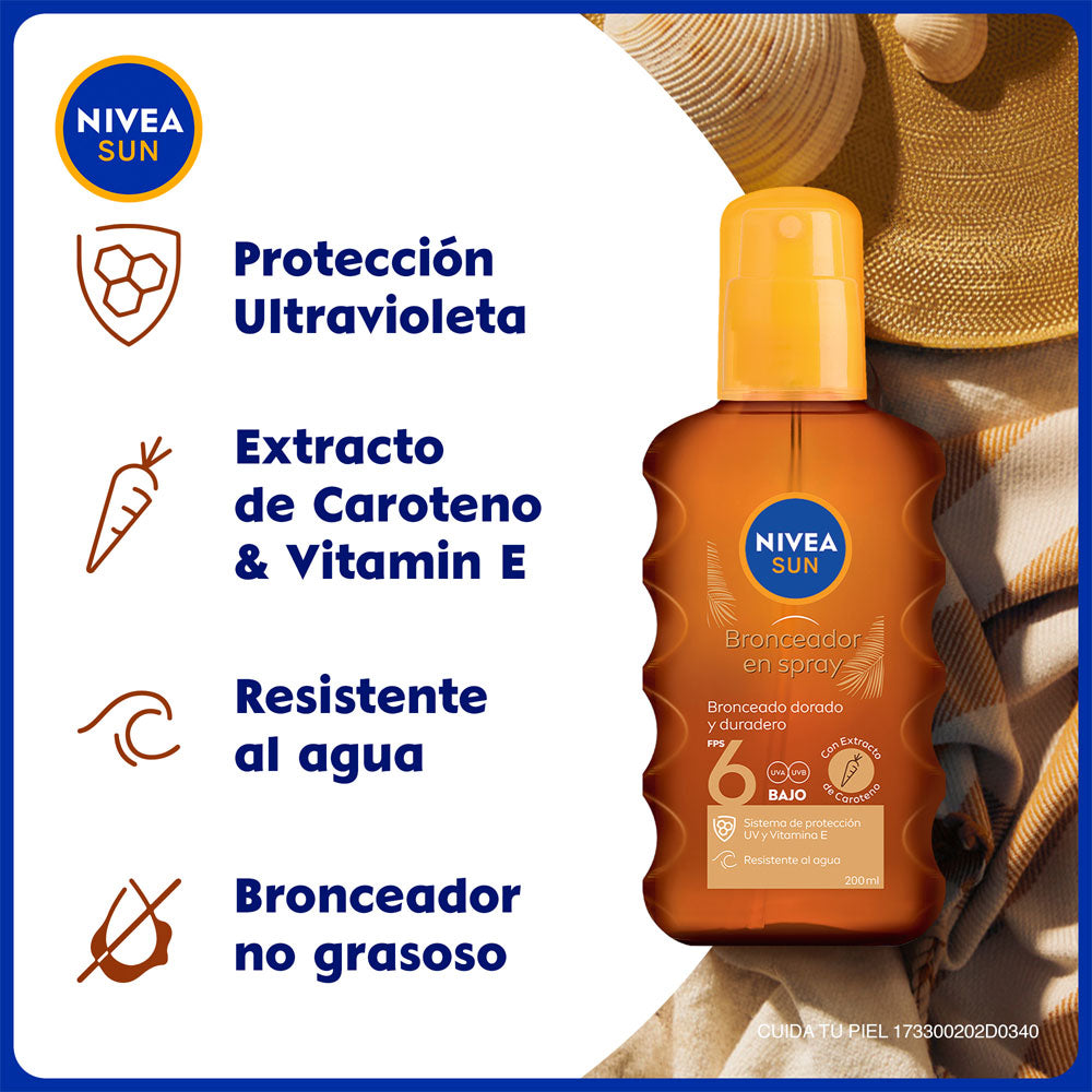 BRONCEADOR NIVEA SUN SPF 6 SPRAY 200 ML