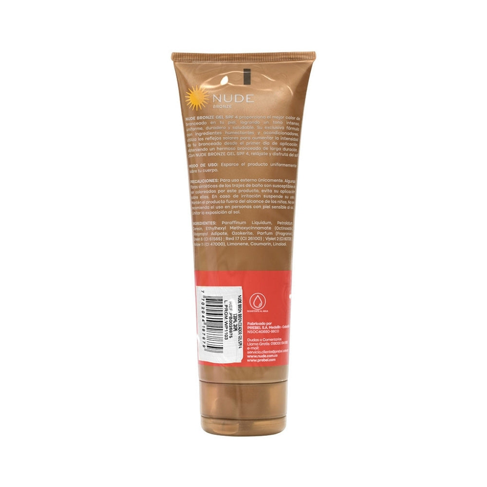 BRONCEADOR NUDE GEL SPF 4 TUBO 2 X 120 ML