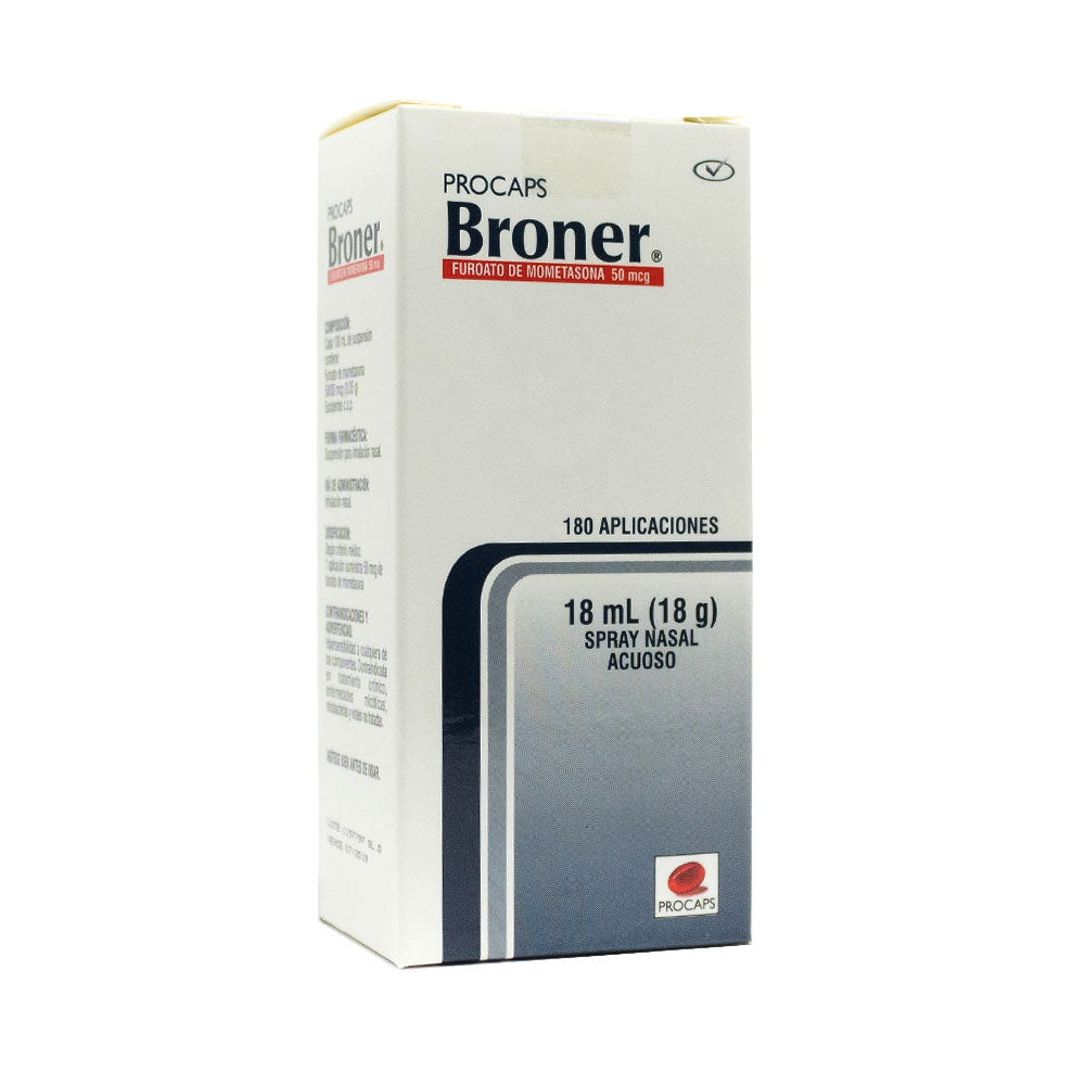 BRONER ADULTO SPRAY NASAL INHALADOR 18 G X 180 APLICACIONES