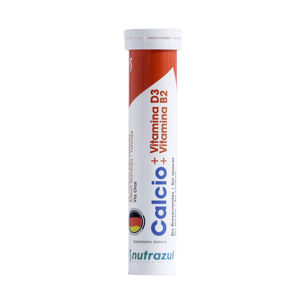 CALCIO+VITAMINA D3+VITAMINA B2 T. EFERVESCENTES NARANJA FRASCO X 20 UNDS