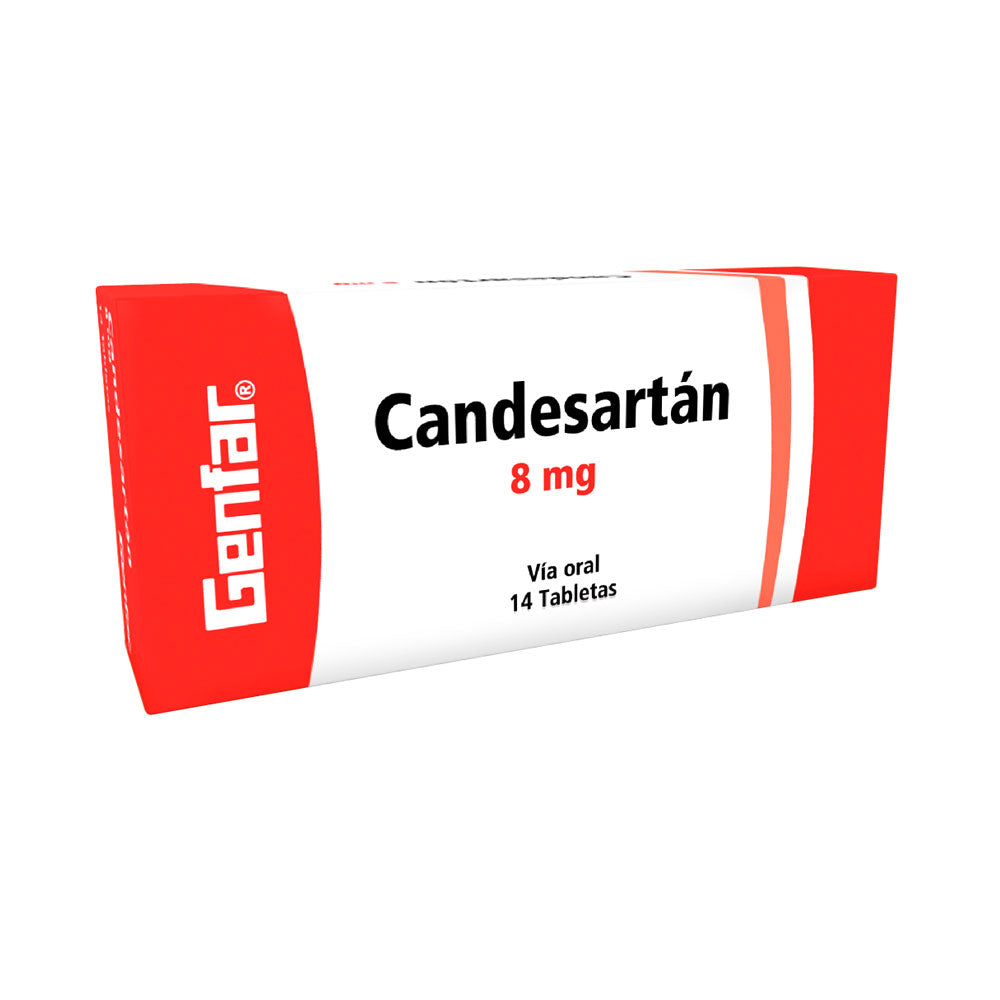CANDESARTAN GENFAR (RG) TABLETAS 8 MG CAJA X 14 UNDS