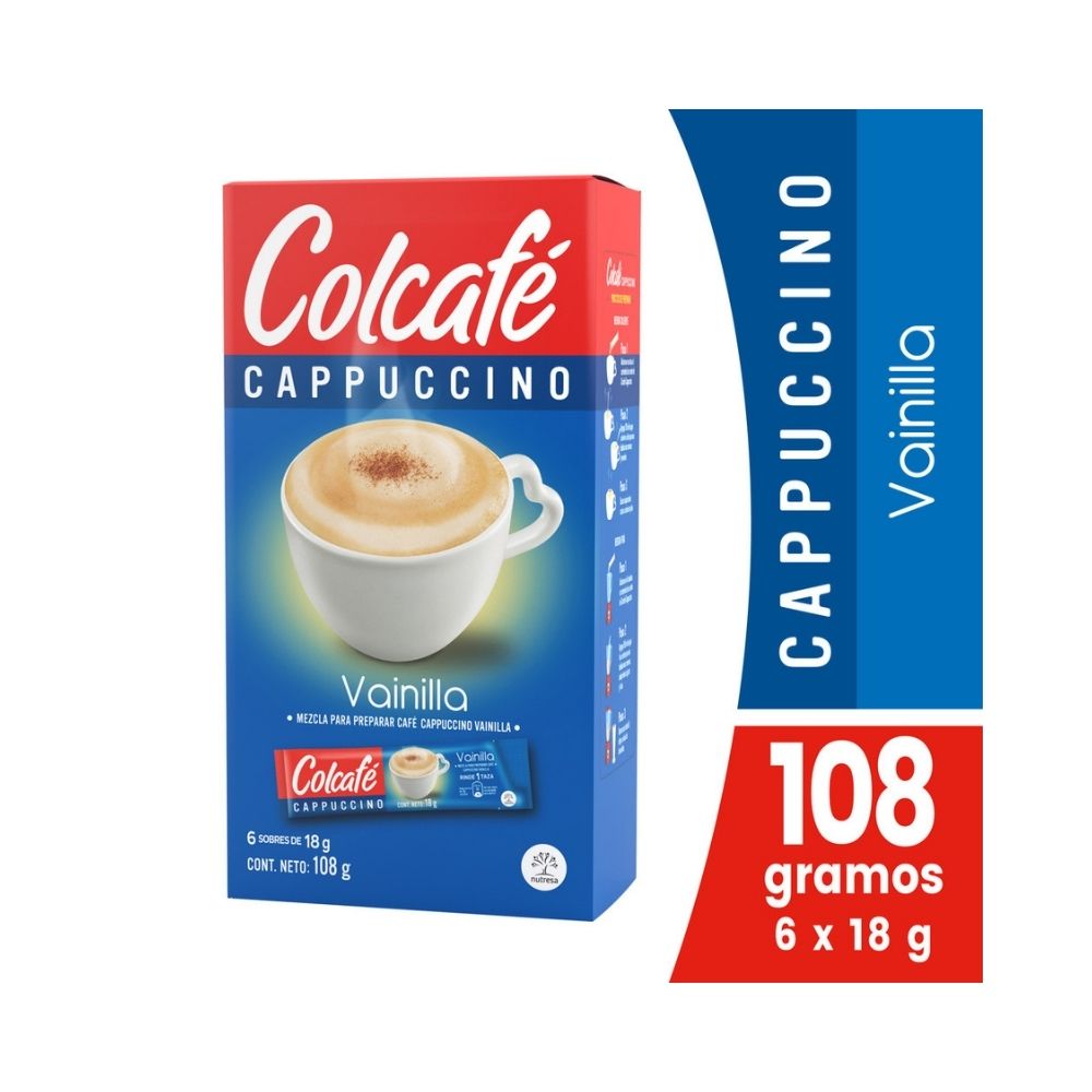 CAPPUCCINO COLCAFE 18 G CAFE INSTANTANEO VAINILLA CAJA 6
