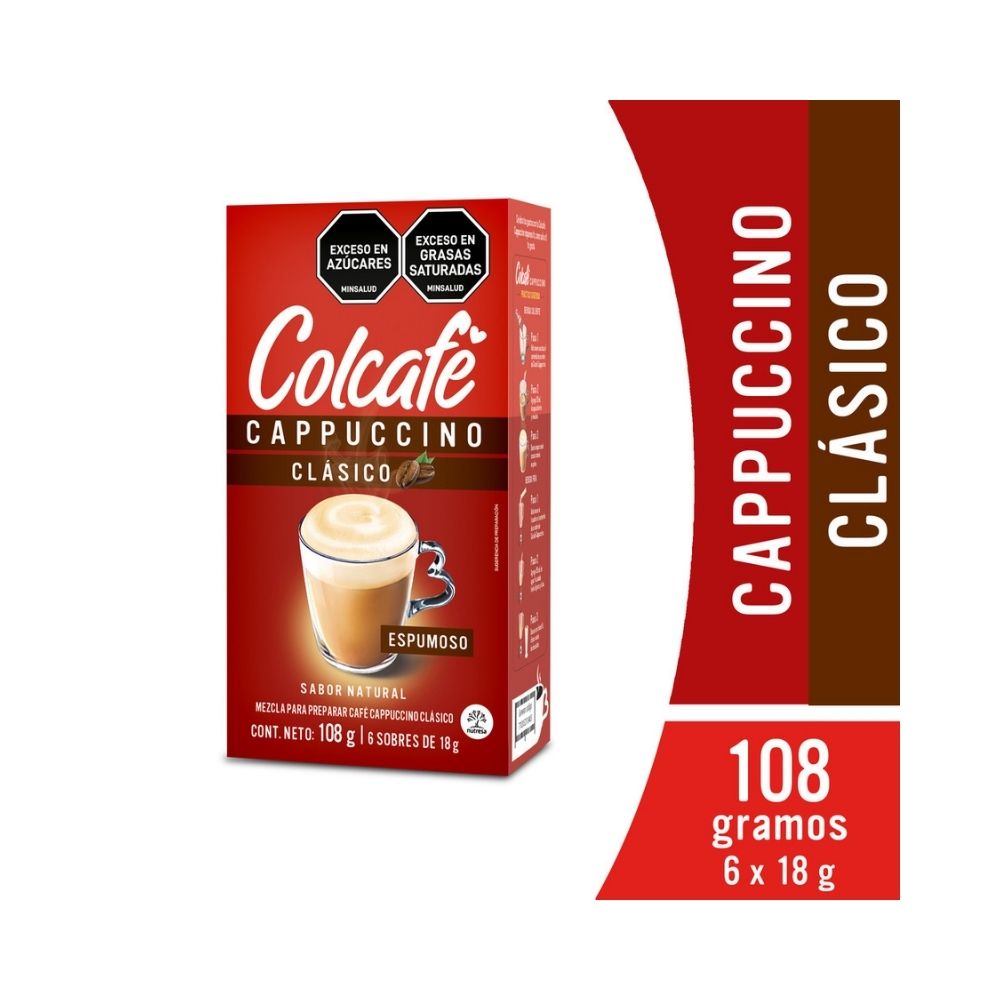 CAPPUCCINO COLCAFE CLASICO 18G CAFE INSTANTANEO CAJA X 6 UNDS