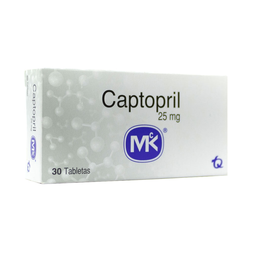 CAPTOPRIL MK TABLETAS 25 MG CAJA X 30 UNDS