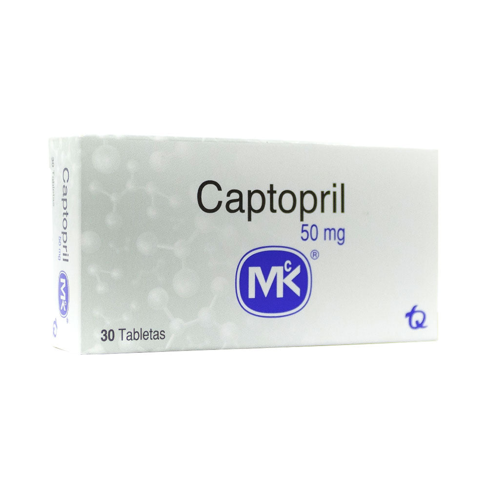 CAPTOPRIL MK TABLETAS 50 MG CAJA X 30 UNDS