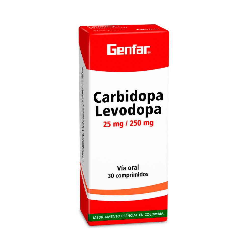 CARBIDOPA LEVODOPA.GENFAR COMPRIMIDOS 25/250 MG CAJA X 30 UNDS