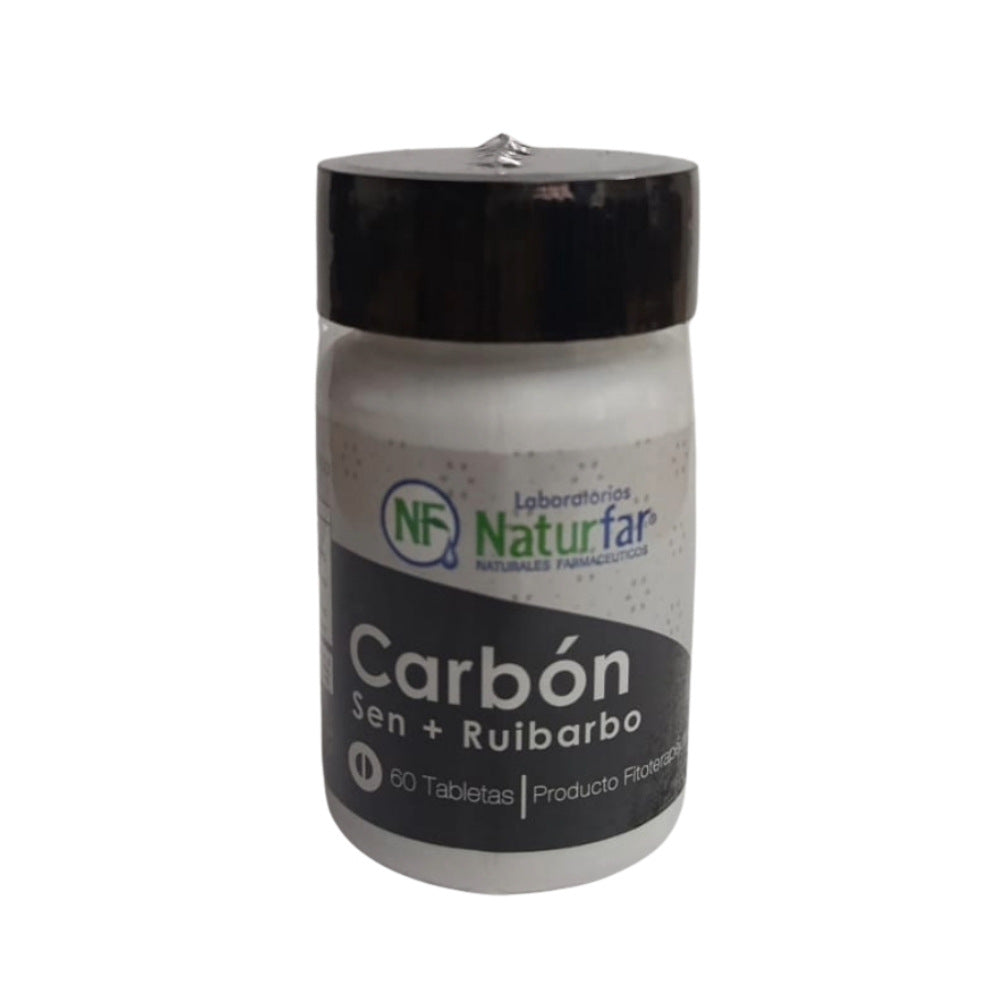 CARBON+SEN+RUIBARBO NATURFAR TABLETAS FRASCO X 60 UNDS