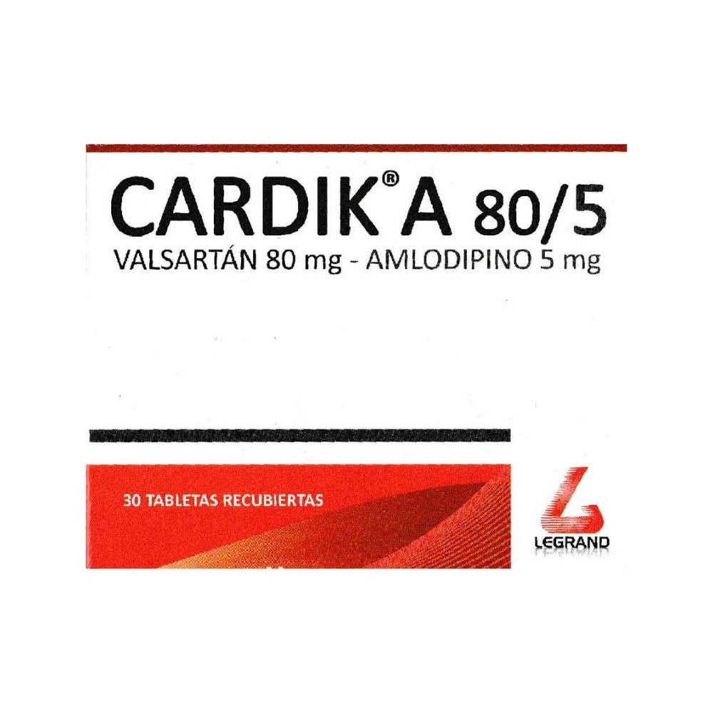 CARDIK A (RG) TABLETAS 80/5 MG CAJA X 30 UNDS