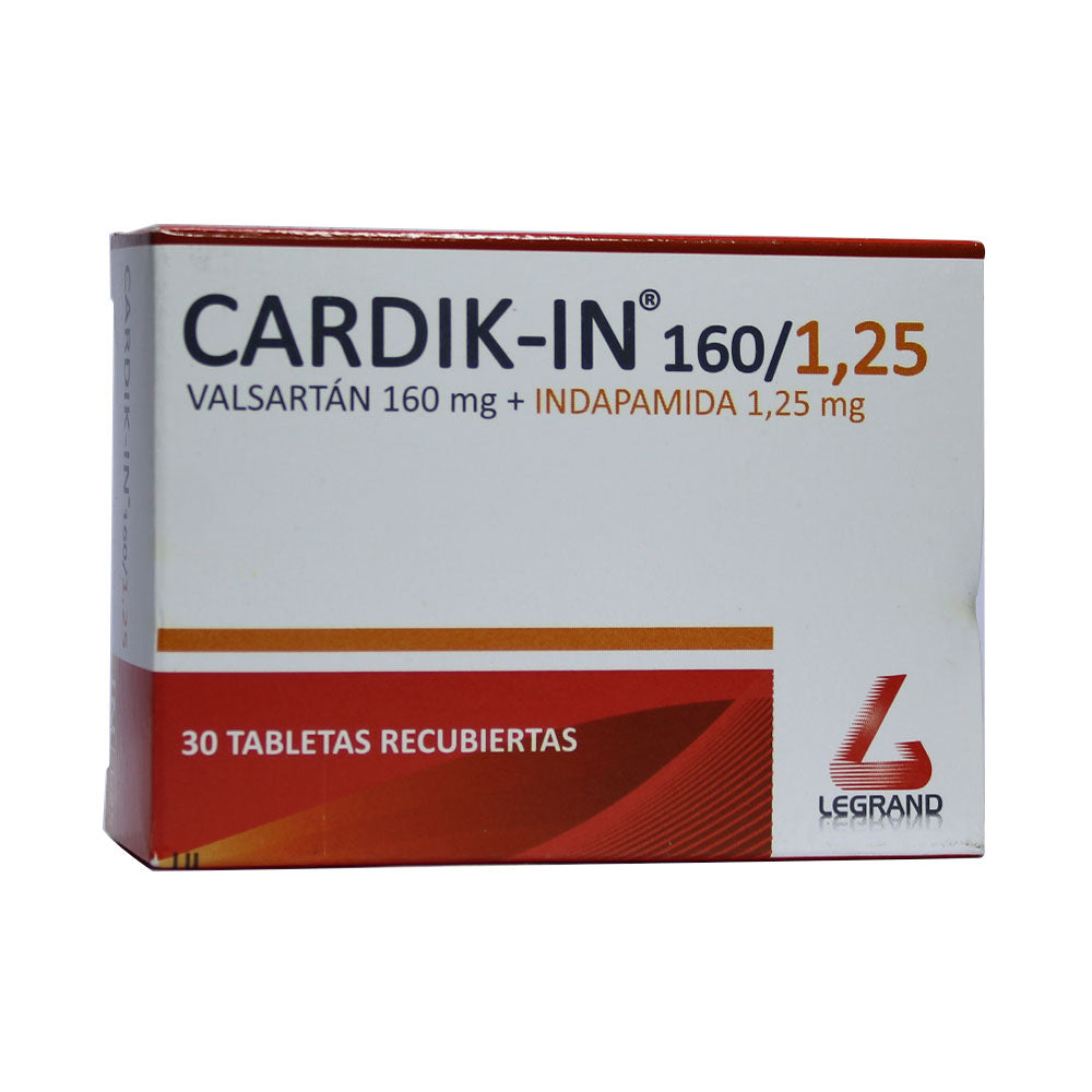 CARDIK IN TABLETAS 160MG/1,25MG CAJA X 30 UNDS