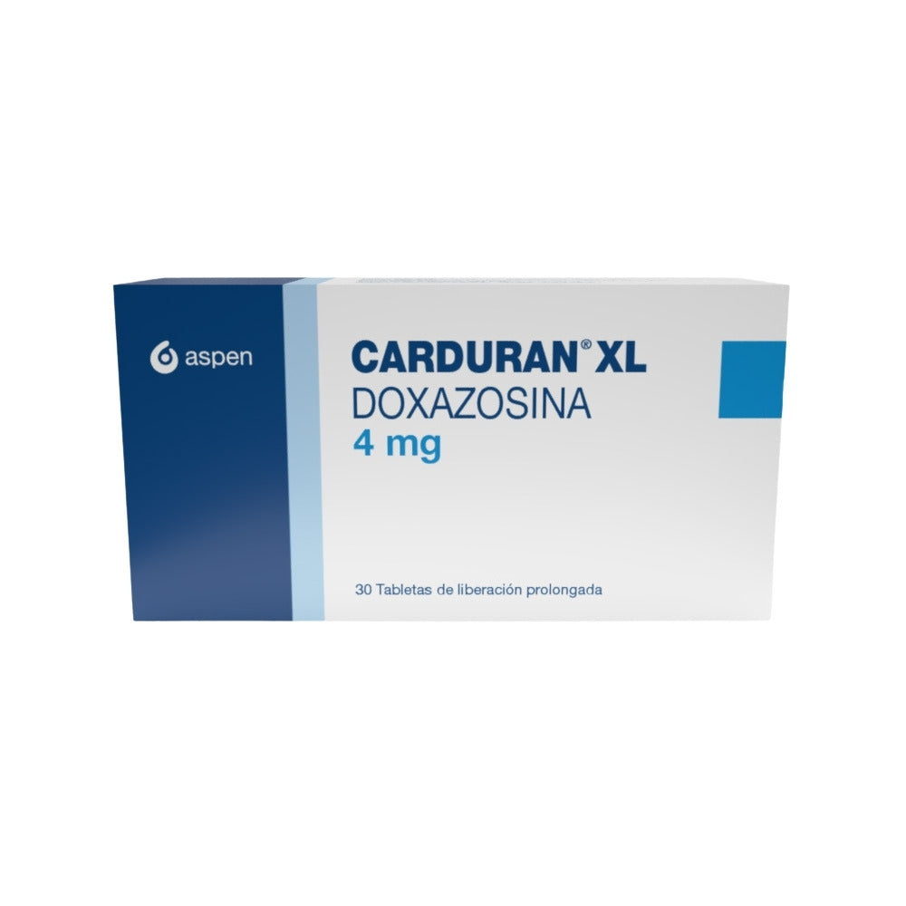 CARDURAN XL TABLETAS 4 MG CAJA X 30 UNDS