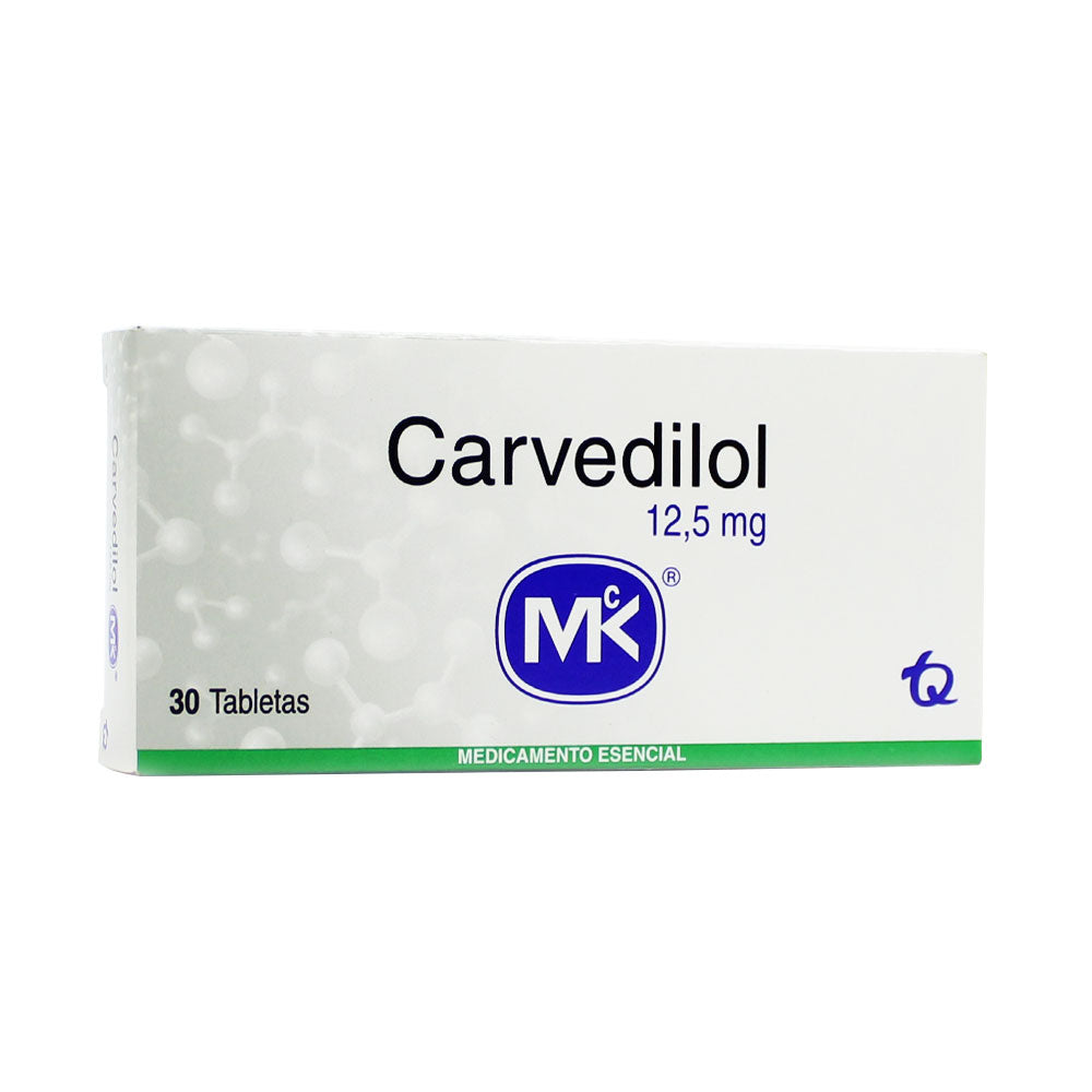 CARVEDILOL MK (RG) TABLETAS 12.5MG CAJA X 30 UNDS