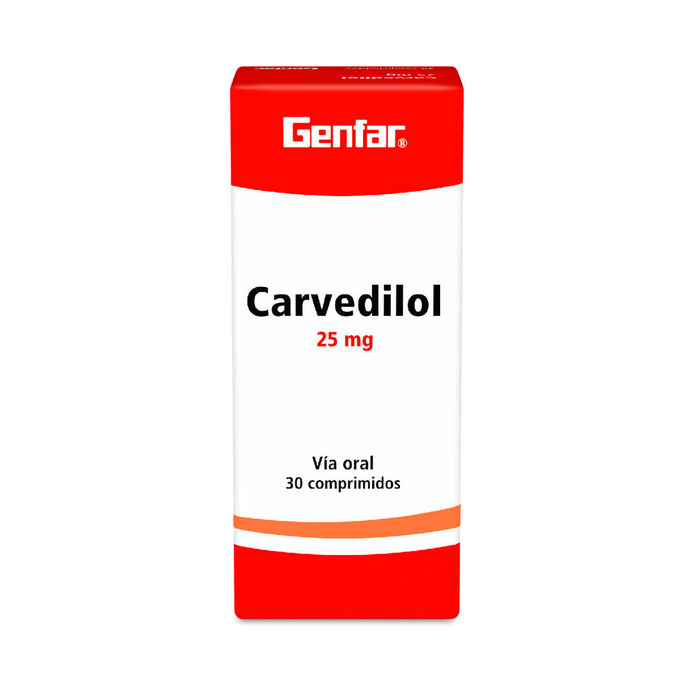 CARVEDILOL WINTHROP (RG) TABLETAS 25 MG CAJA X 30 UNDS