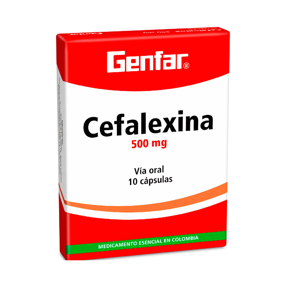 CEFALEXINA GENFAR CAPSULAS 500 MG CAJA X 10 UNDS