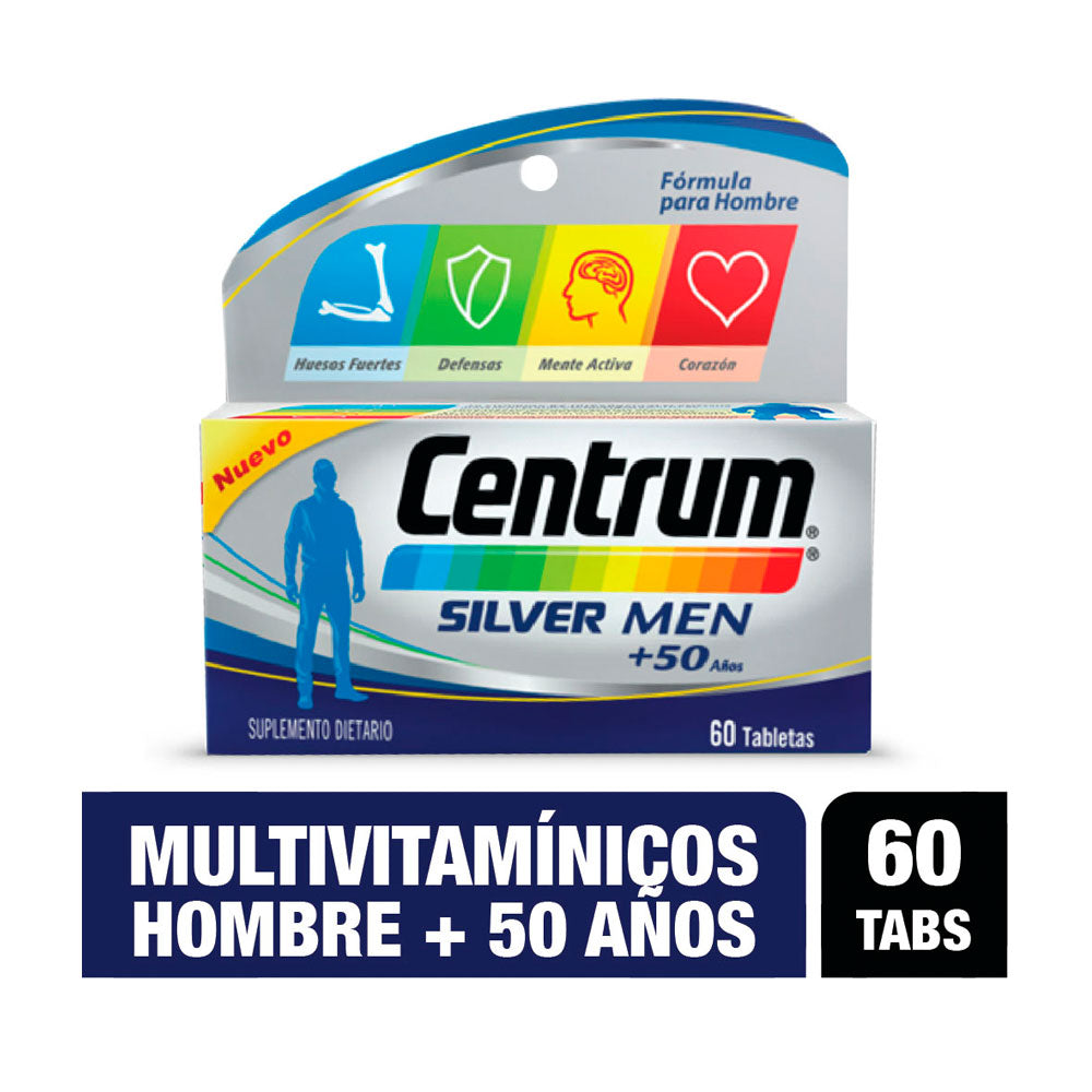 CENTRUM SILVER MEN +50 AÑOS TABLETAS CAJA X 60 UNDS