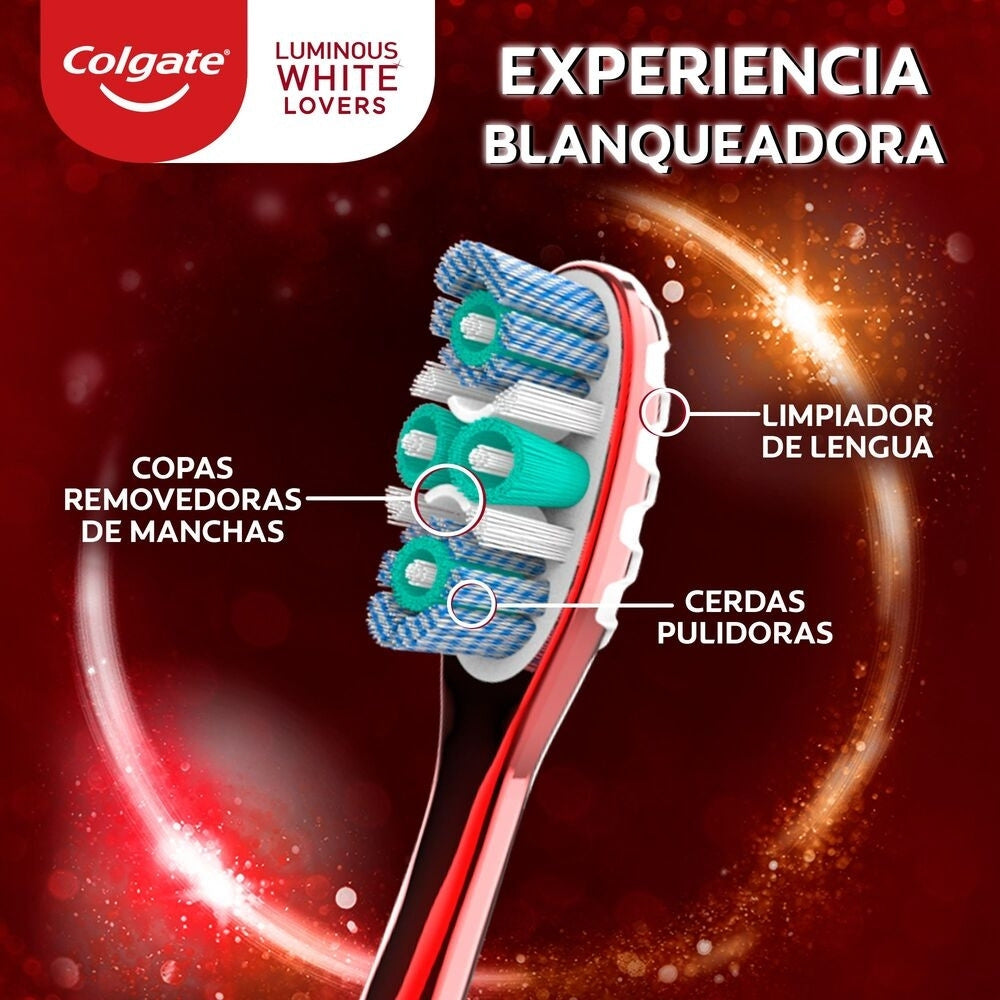 CEPILLO DENTAL COLGATE 360 LUMINOUS WHITE LOVERS CAFE-VINO X 2 UNDS
