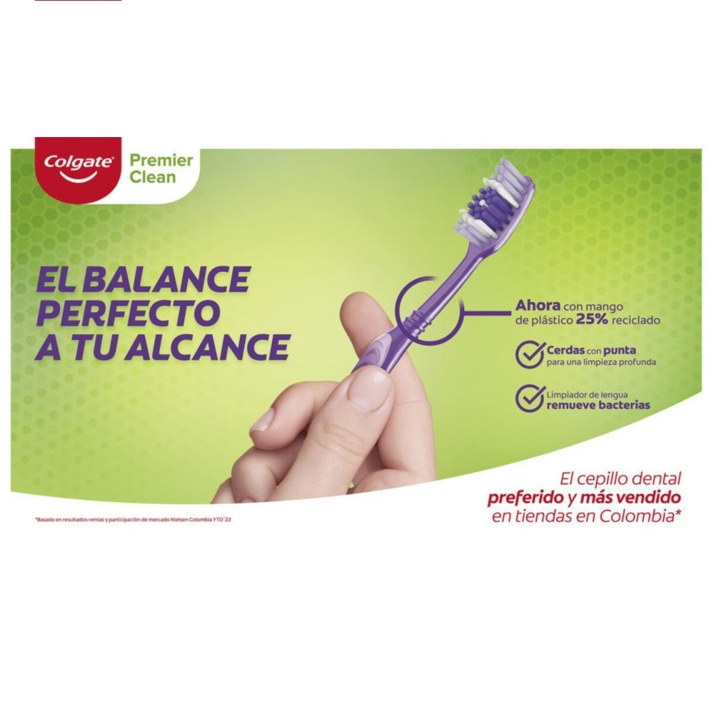 CEPILLO DENTAL COLGATE PREMIER CLEAN MEDIO X 1 UND