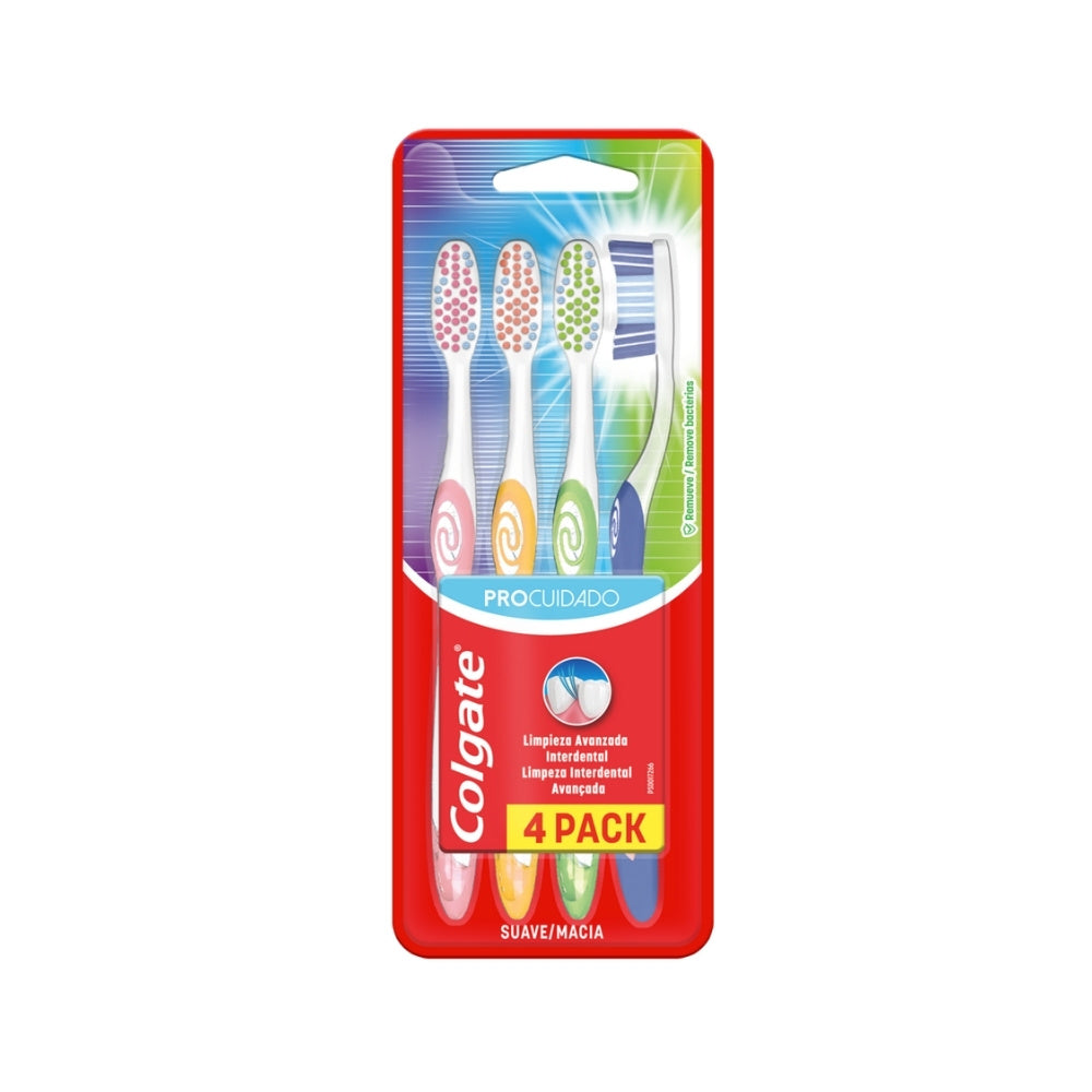 CEPILLO DENTAL COLGATE PRO CUIDADO SUAVE X 4 UNDS