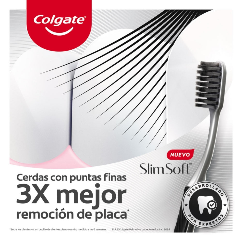 CEPILLO DENTAL COLGATE SLIM SOFT CARBON SUAVE X 2 UNDS