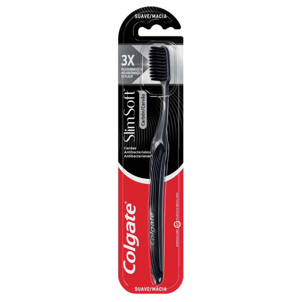 CEPILLO DENTAL COLGATE SLIMSOFT CHARCOAL X 1 UND