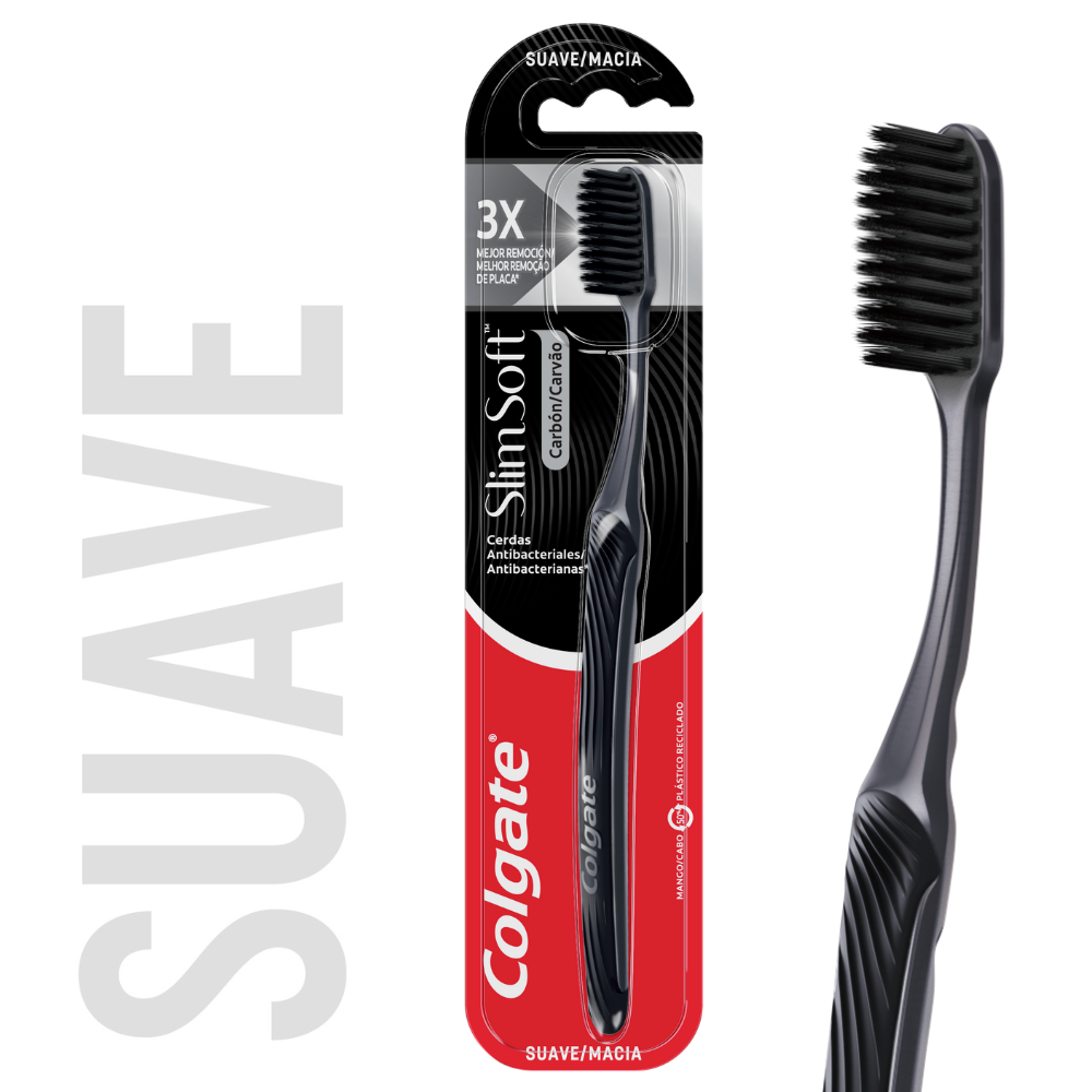 CEPILLO DENTAL COLGATE SLIMSOFT CHARCOAL X 1 UND