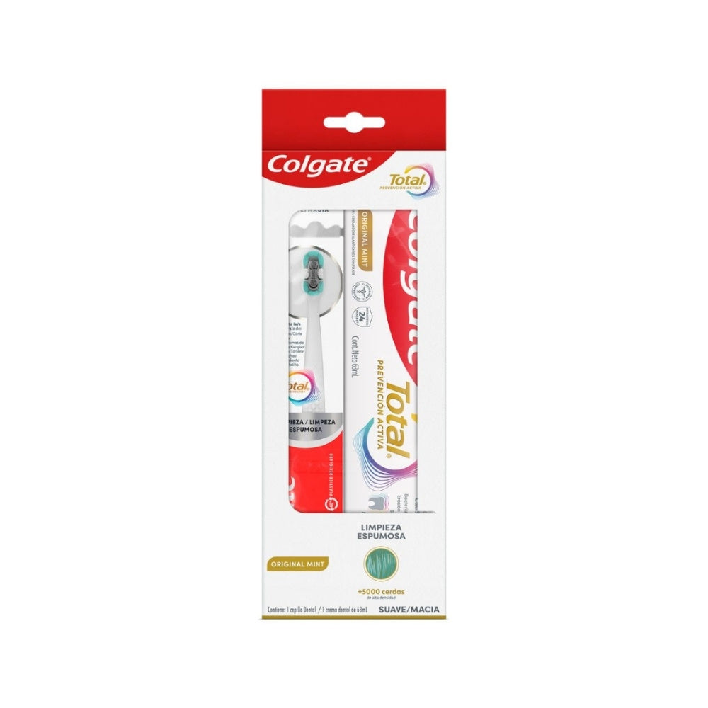 CEPILLO DENTAL COLGATE TOTAL FOAMING+ CREMA DENTAL ORIGINAL MINT CAJA 63 ML