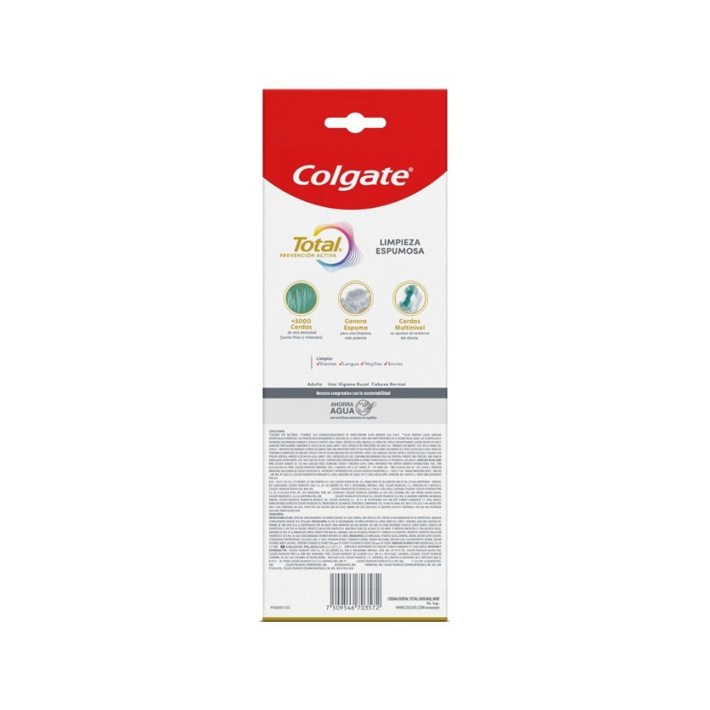 CEPILLO DENTAL COLGATE TOTAL FOAMING+ CREMA DENTAL ORIGINAL MINT CAJA 63 ML