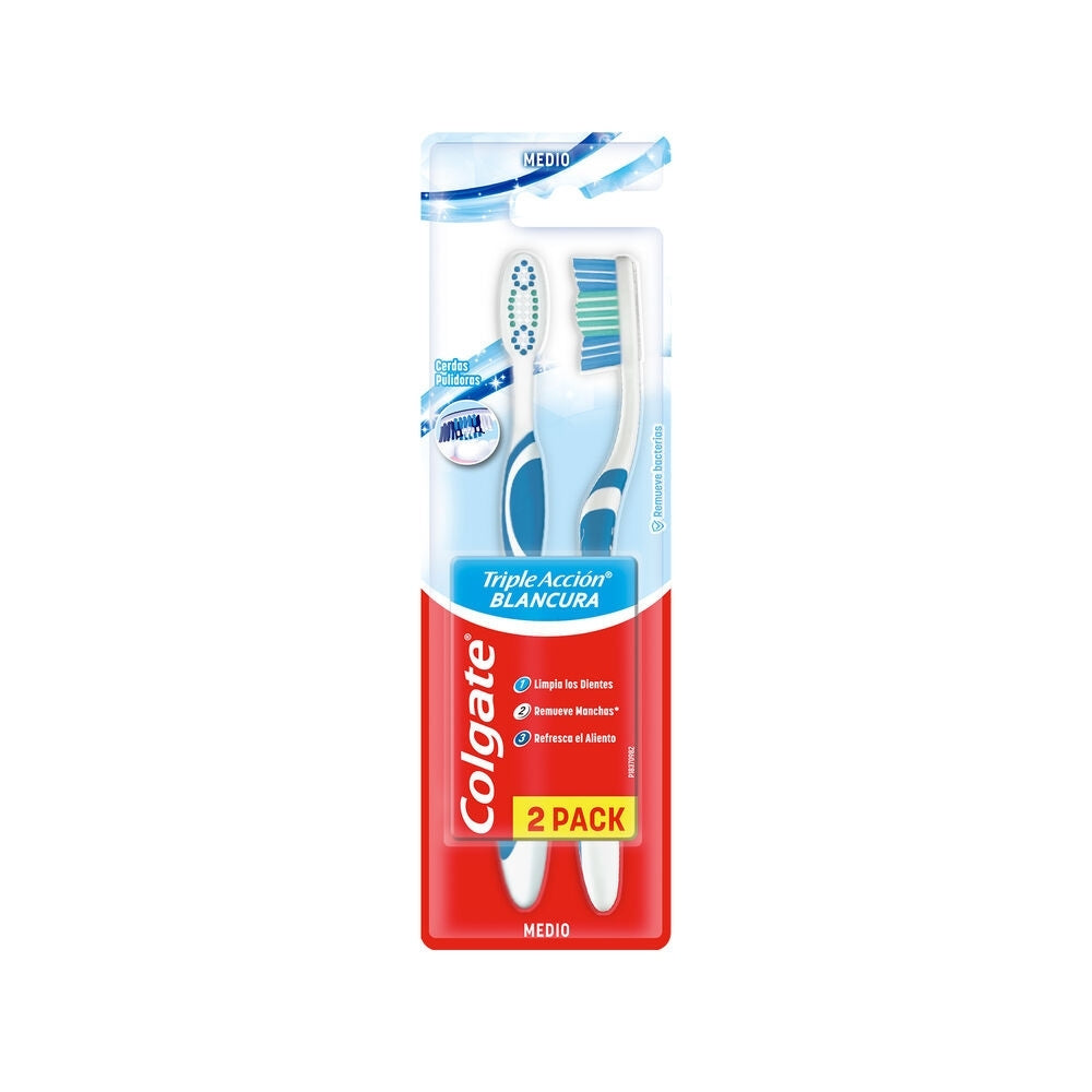 CEPILLO DENTAL COLGATE TRIPLE ACCION MEDIO X 2 UNDS