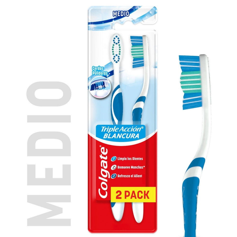 CEPILLO DENTAL COLGATE TRIPLE ACCION MEDIO X 2 UNDS