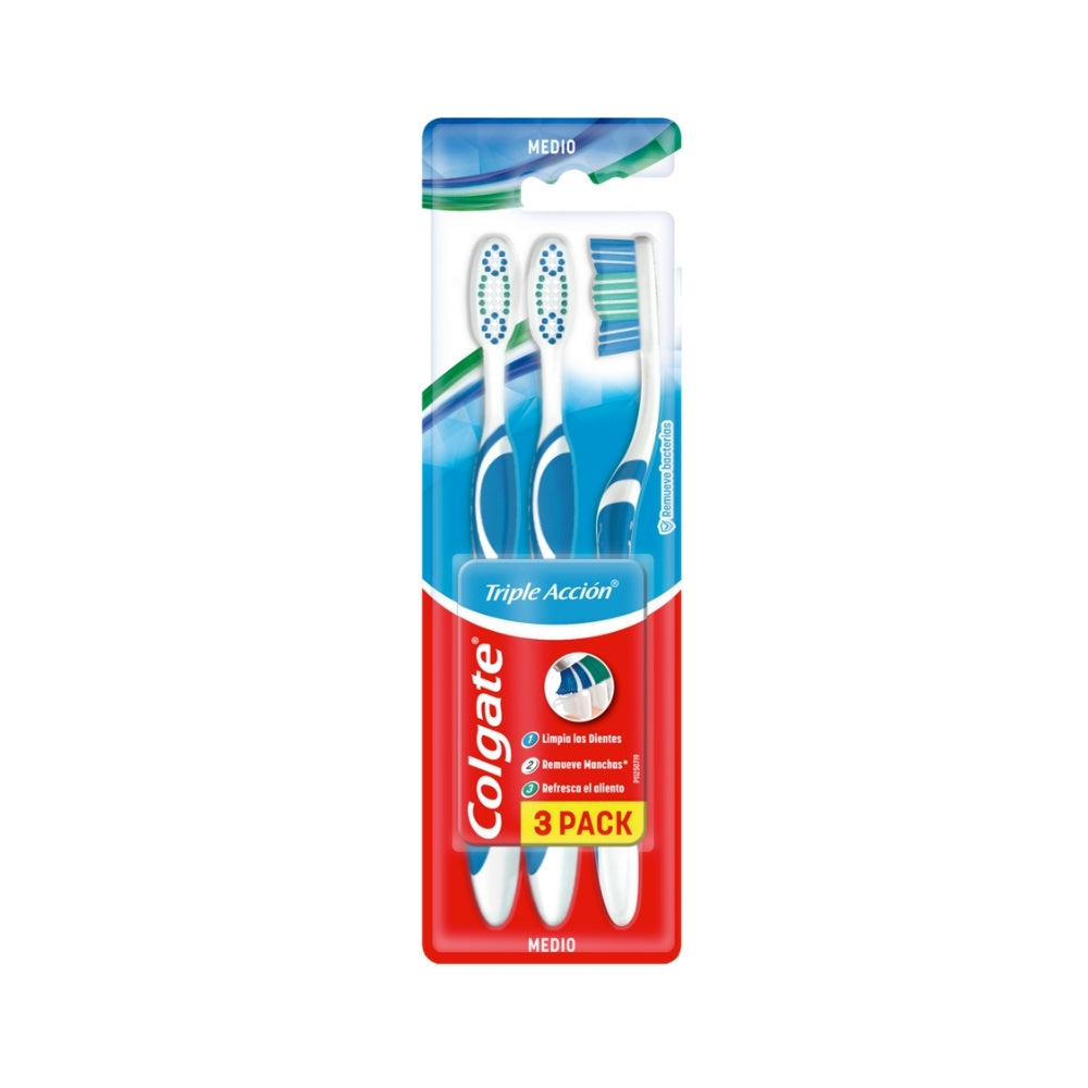 CEPILLO DENTAL COLGATE TRIPLE ACCION MEDIO X 3 UNDS