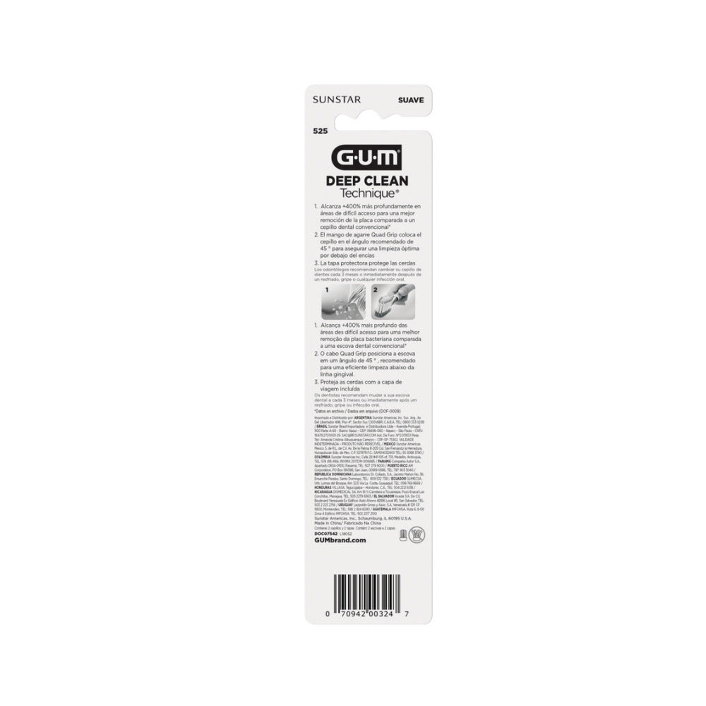 CEPILLO DENTAL GUM DEEP CLEAN X 2 UNDS