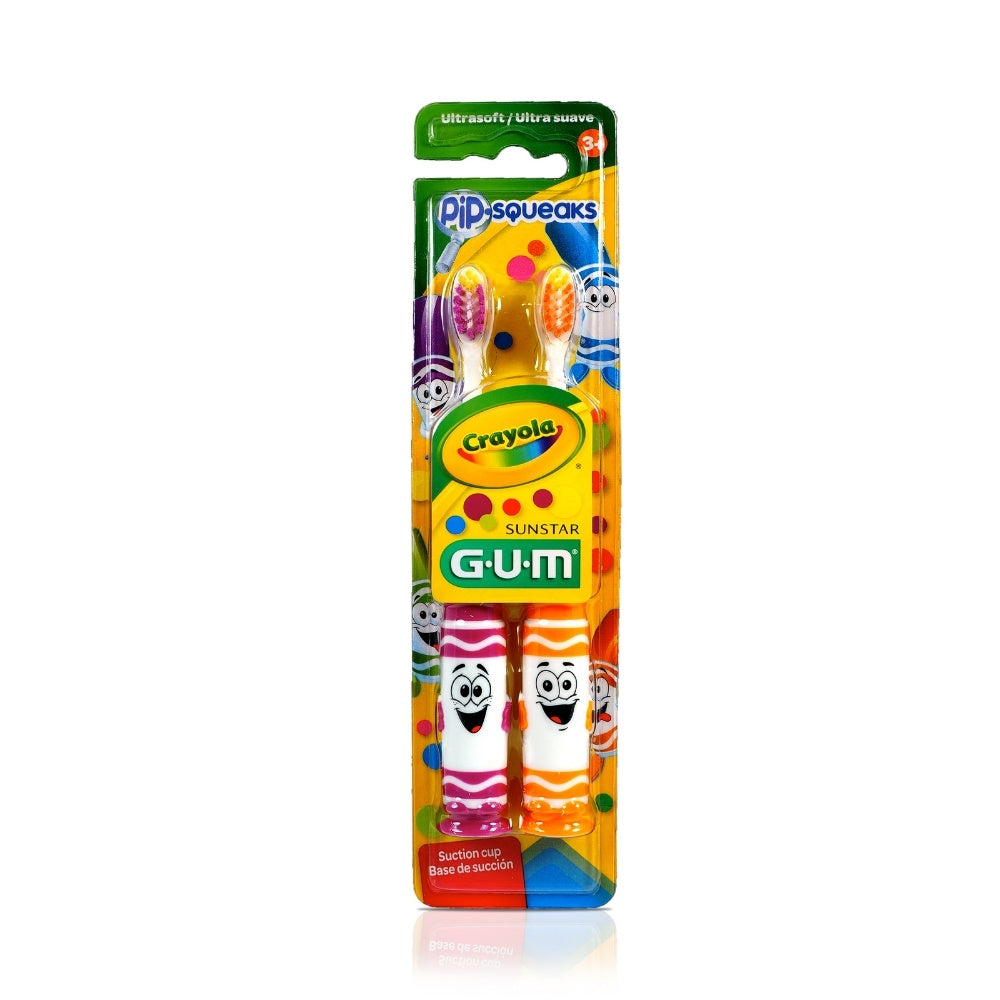 CEPILLO DENTAL GUM KIDS CRAYOLA PIP SQUEAKS 2X1