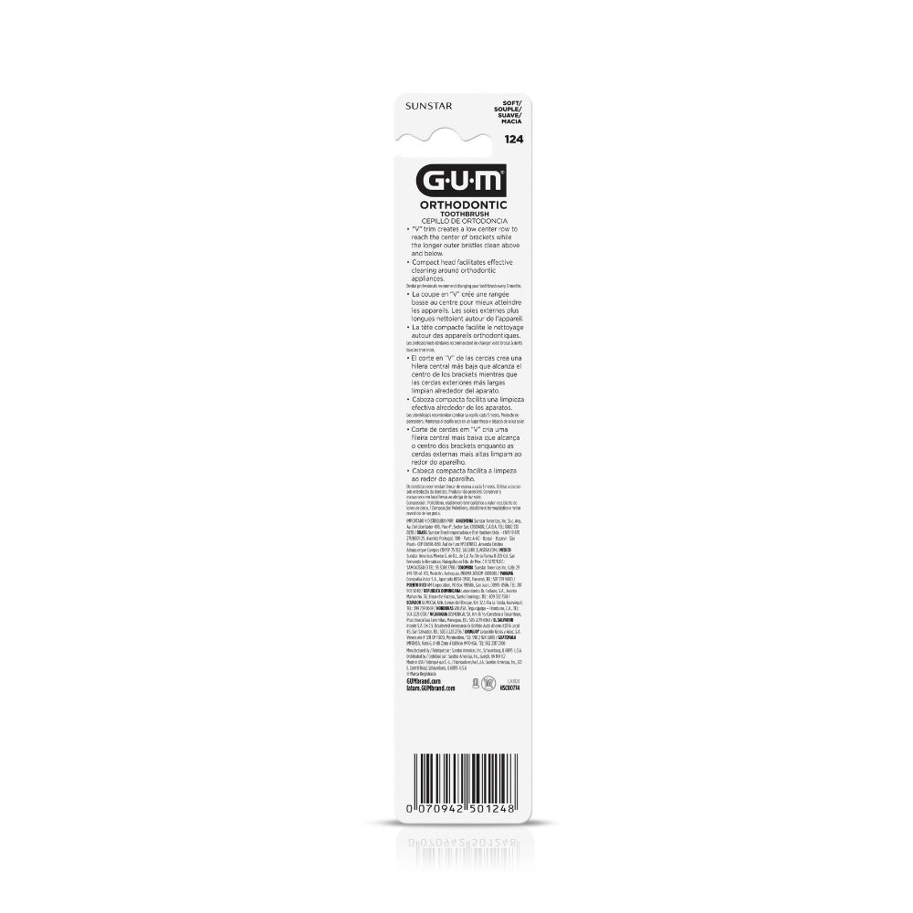 CEPILLO DENTAL GUM-124 ORTODONCIA X 1 UND