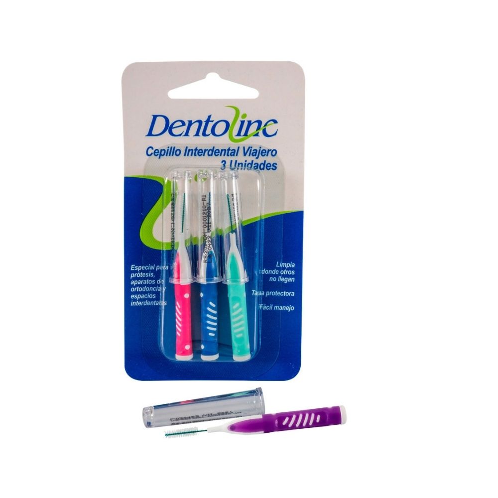 CEPILLO DENTAL INTERDENTAL DENTOLINE VIAJERO X 3 UND