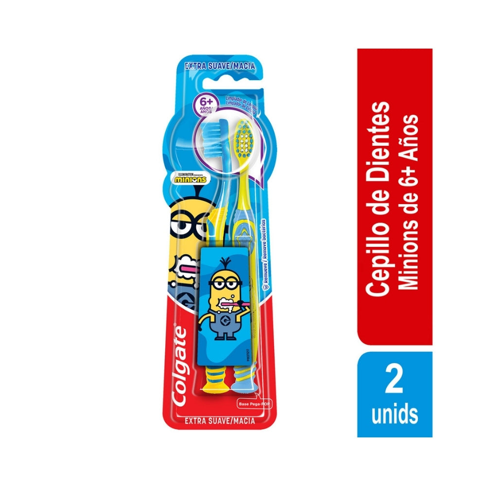 CEPILLO DENTAL NIÑOS COLGATE MINIONS/AGNES 6+ AÑOS X 2 UNDS