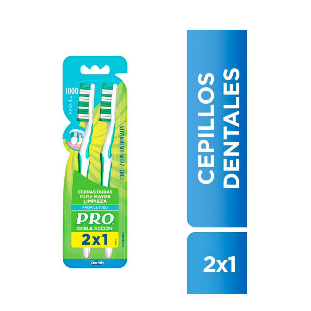 CEPILLO DENTAL PRO DOBLE ACCION DURO 2X1