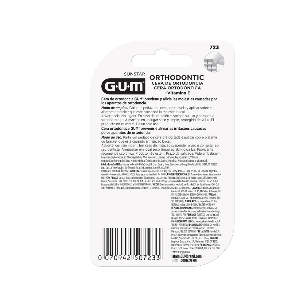 CERA ORTODONCIA GUM-724 MENTA +++ X 1 UND
