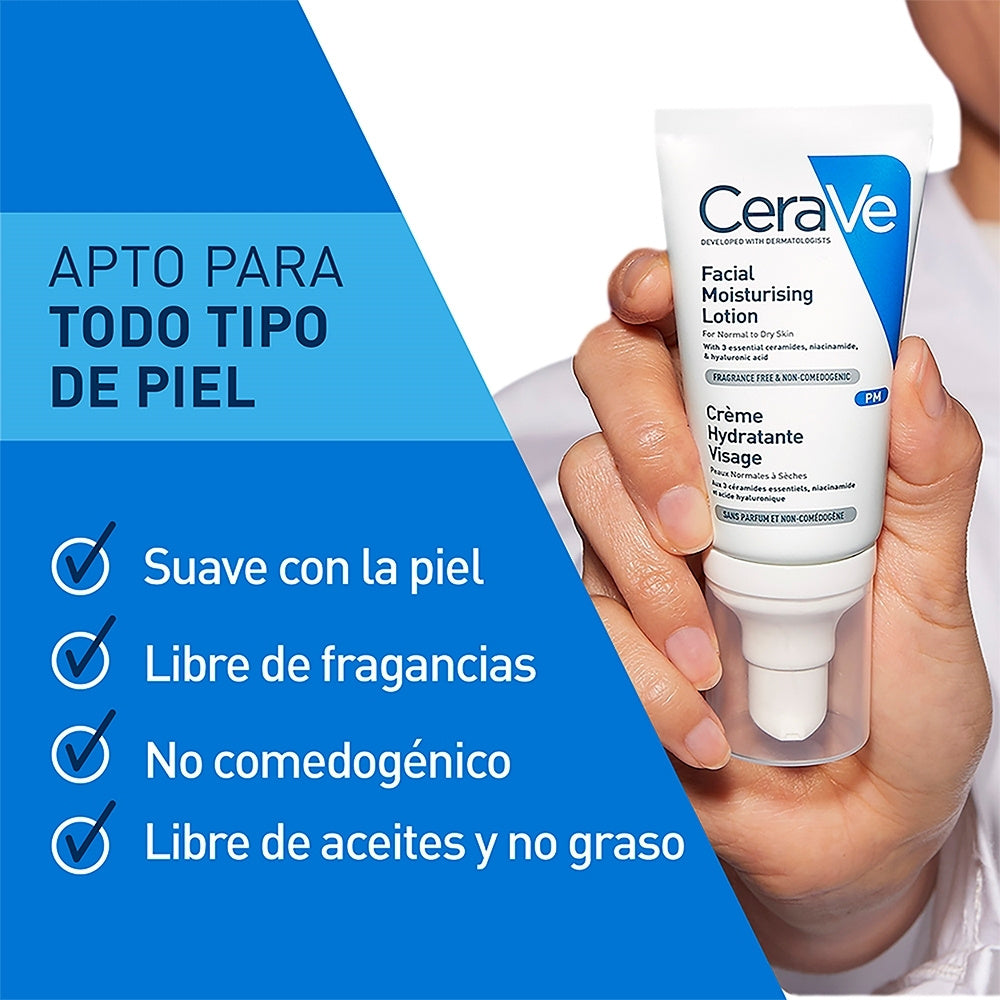 CERAVE CREMA HIDRATANTE FACIAL TUBO 52 ML