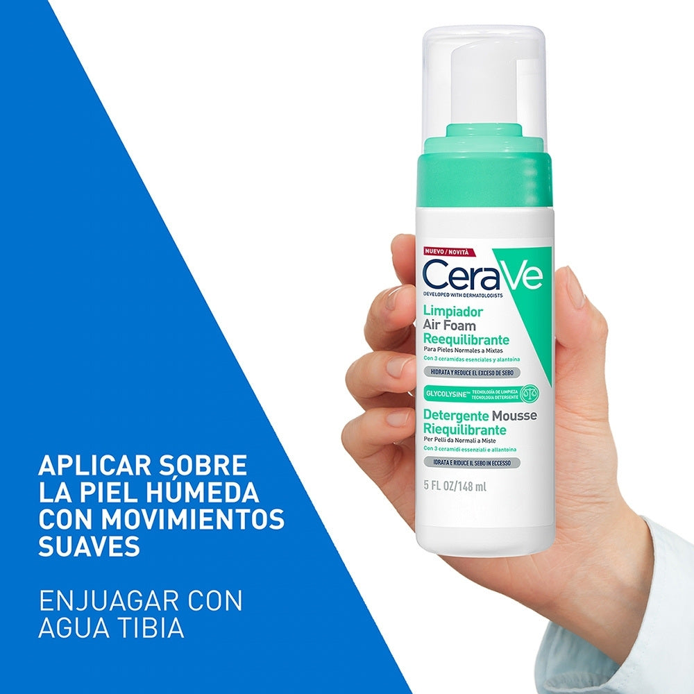 CERAVE LIMPIADOR AIR FOAM REEQUILIBRANTE FRASCO 148ML